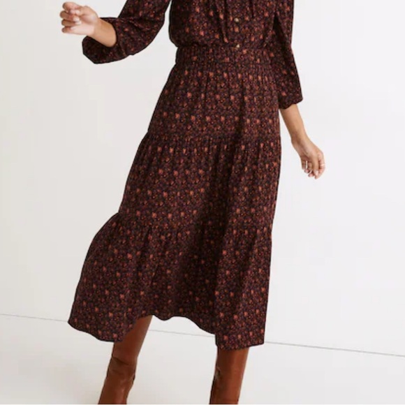 Madewell Pull-On Tiered Maxi Skirt in Orchard Floral Size M - Picture 1 of 10